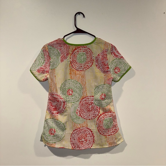 Colorful Patterned Scrub Top - Picture 2 of 3
